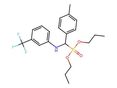 N-[dipropoxyphosphoryl-(4-methylphenyl)methyl]-3-(trifluoromethyl)aniline structure