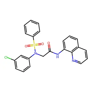 2-[N-(benzenesulfonyl)-3-chloroanilino]-N-quinolin-8-ylacetamide structure