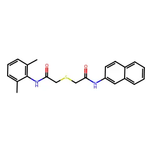 2-[2-(2,6-dimethylanilino)-2-oxoethyl]sulfanyl-N-naphthalen-2-ylacetamide structure