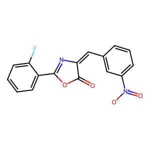 2-(2-fluorophenyl)-4-(3-nitrobenzylidene)-1,3-oxazol-5(4H)-one structure