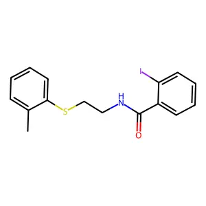 2-iodo-N-[2-(2-methylphenyl)sulfanylethyl]benzamide structure