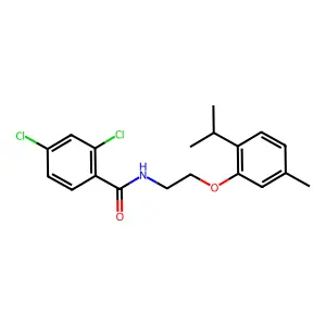 2,4-dichloro-N-{2-[5-methyl-2-(propan-2-yl)phenoxy]ethyl}benzamide structure
