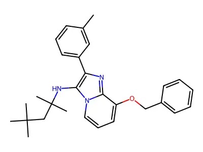 2-(3-methylphenyl)-8-phenylmethoxy-N-(2,4,4-trimethylpentan-2-yl)imidazo[1,2-a]pyridin-3-amine structure