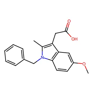 (1-苄基-5-甲氧基-2-甲基-1H-吲哚-3-基)乙酸 structure