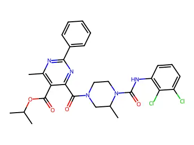 Propan-2-yl 4-{4-[(2,3-dichlorophenyl)carbamoyl]-3-methylpiperazine-1-carbonyl}-6-methyl-2-phenylpyrimidine-5-carboxylate structure