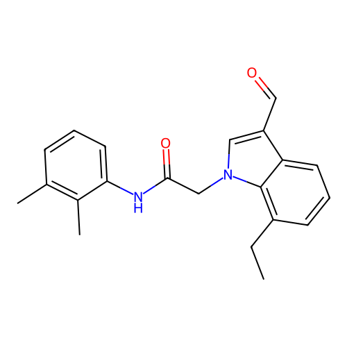 N-(2,3-dimethylphenyl)-2-(7-ethyl-3-formylindol-1-yl)acetamide structure