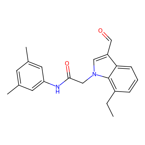 N-(3,5-dimethylphenyl)-2-(7-ethyl-3-formylindol-1-yl)acetamide structure