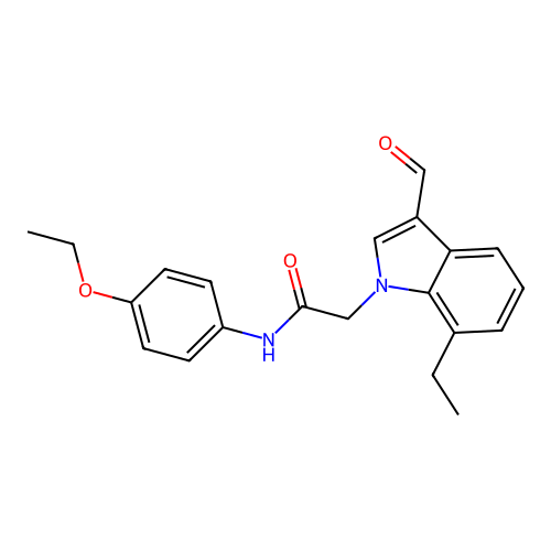 N-(4-ethoxyphenyl)-2-(7-ethyl-3-formylindol-1-yl)acetamide structure