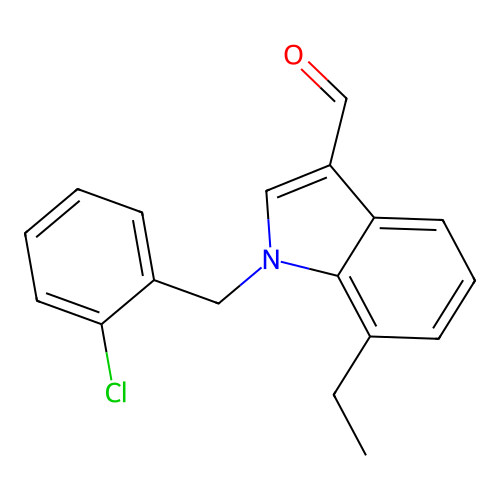 1-(2-chlorobenzyl)-7-ethyl-1H-indole-3-carbaldehyde structure