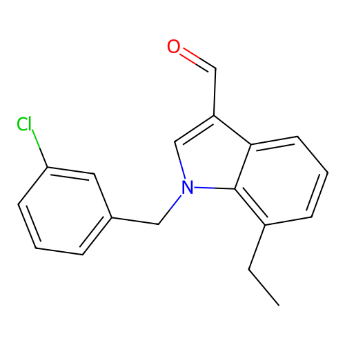 1-[(3-Chlorophenyl)methyl]-7-ethylindole-3-carbaldehyde structure