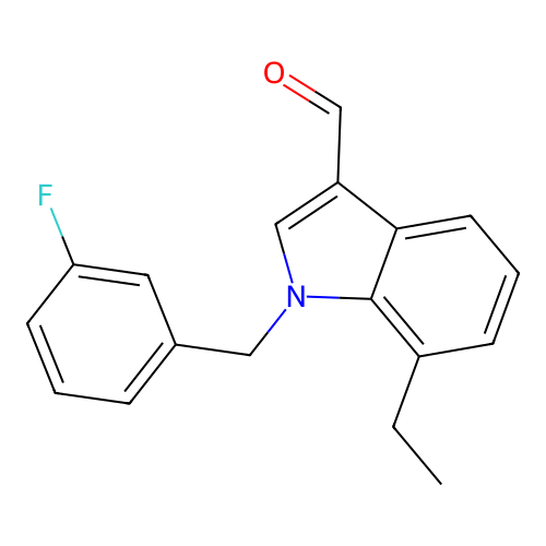 7-Ethyl-1-[(3-fluorophenyl)methyl]indole-3-carbaldehyde structure