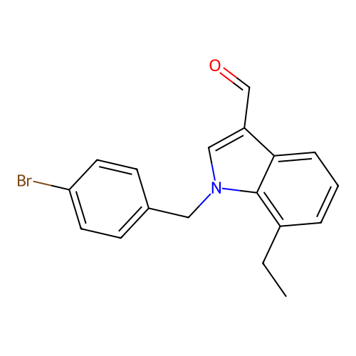 1-(4-bromobenzyl)-7-ethyl-1H-indole-3-carbaldehyde structure