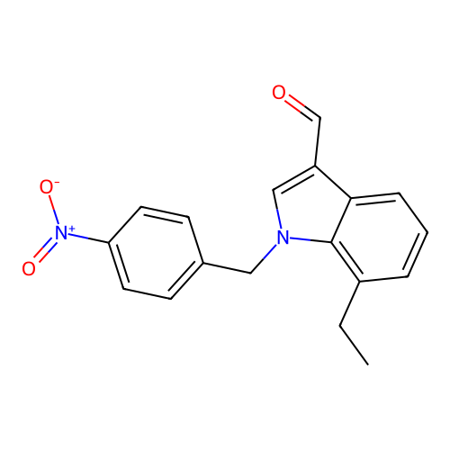 7-Ethyl-1-[(4-nitrophenyl)methyl]indole-3-carbaldehyde structure