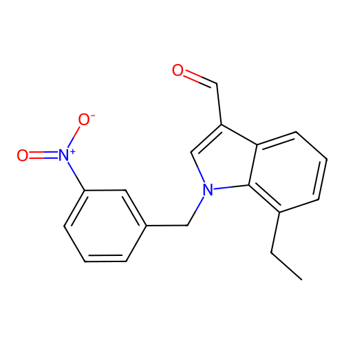 7-Ethyl-1-[(3-nitrophenyl)methyl]indole-3-carbaldehyde structure