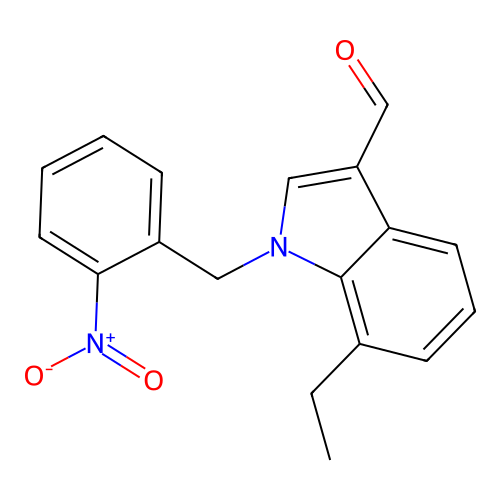 7-Ethyl-1-[(2-nitrophenyl)methyl]indole-3-carbaldehyde structure