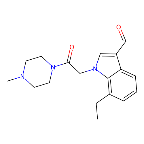 7-Ethyl-1-[2-(4-methylpiperazin-1-yl)-2-oxoethyl]indole-3-carbaldehyde structure