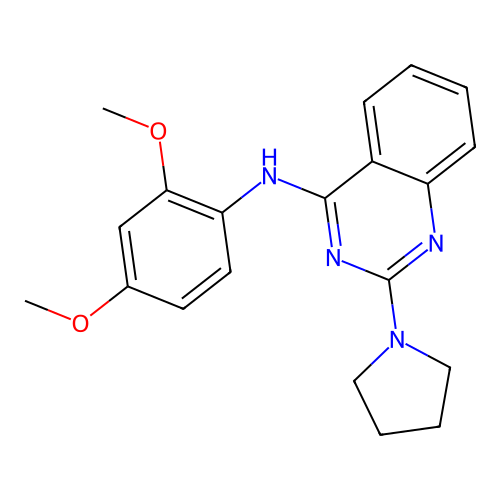 N-(2,4-dimethoxyphenyl)-2-(1-pyrrolidinyl)-4-quinazolinamine structure