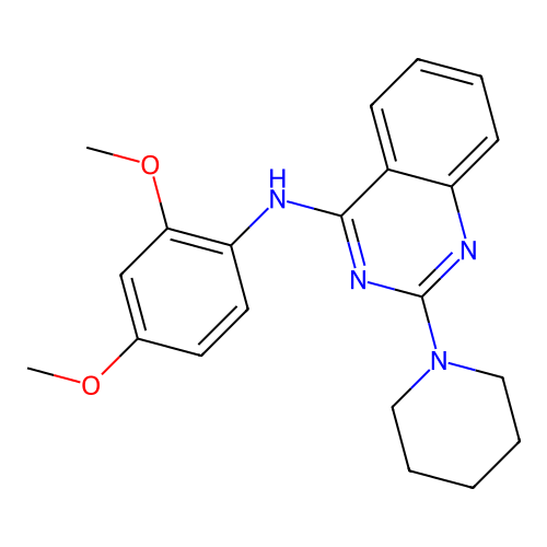 N-(2,4-dimethoxyphenyl)-2-(1-piperidinyl)-4-quinazolinamine structure