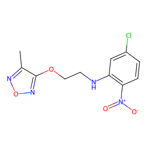 5-chloro-N-{2-[(4-methyl-1,2,5-oxadiazol-3-yl)oxy]ethyl}-2-nitroaniline structure
