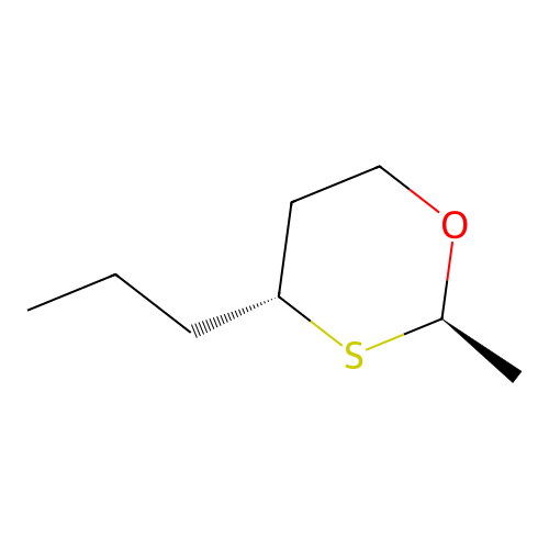 2-Methyl-4-propyl-1,3-oxathiane, trans- structure