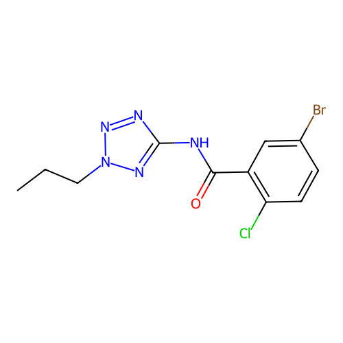 5-bromo-2-chloro-N-(2-propyl-2H-tetrazol-5-yl)benzamide structure