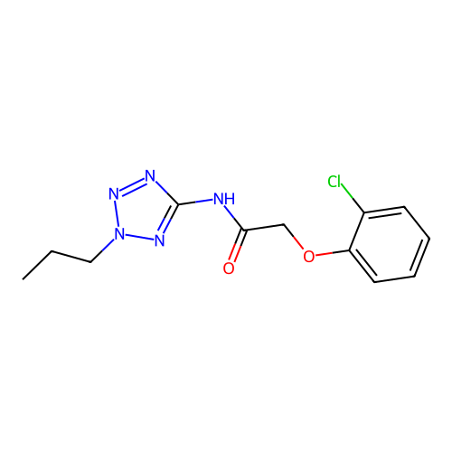 2-(2-chlorophenoxy)-N-(2-propyl-2H-tetrazol-5-yl)acetamide structure