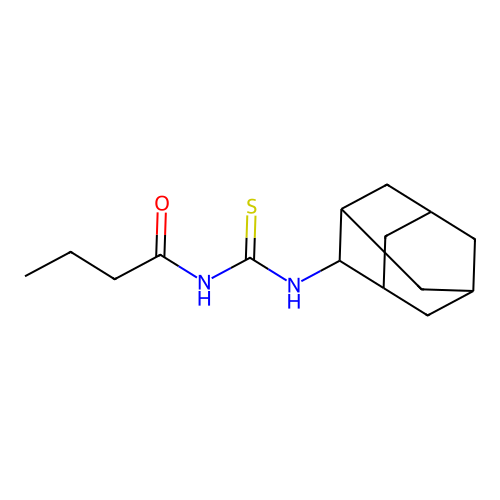 N-(2-adamantylcarbamothioyl)butanamide structure