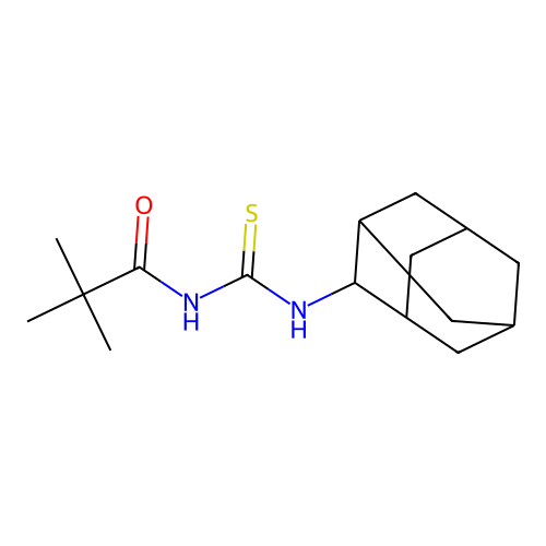 N-(2-adamantyl)-N'-(2,2-dimethylpropanoyl)thiourea structure