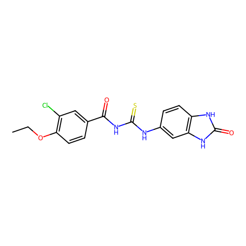3-chloro-4-ethoxy-N-[(2-oxo-2,3-dihydro-1H-benzimidazol-5-yl)carbamothioyl]benzamide structure