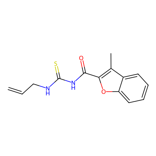 N-[(allylamino)carbonothioyl]-3-methyl-1-benzofuran-2-carboxamide structure