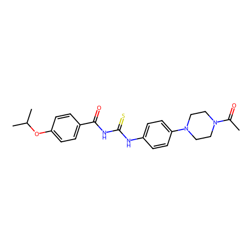 N-{[4-(4-acetylpiperazin-1-yl)phenyl]carbamothioyl}-4-(propan-2-yloxy)benzamide structure