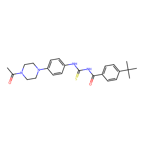 N-{[4-(4-acetylpiperazin-1-yl)phenyl]carbamothioyl}-4-tert-butylbenzamide structure