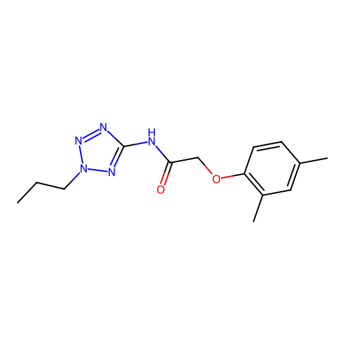 2-(2,4-dimethylphenoxy)-N-(2-propyl-2H-tetrazol-5-yl)acetamide structure