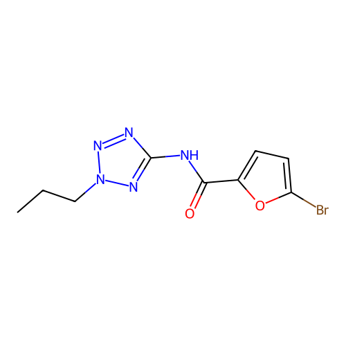 5-bromo-N-(2-propyl-2H-tetrazol-5-yl)-2-furamide structure