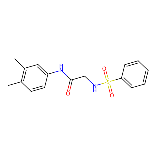 N-(3,4-dimethylphenyl)-2-[(phenylsulfonyl)amino]acetamide structure