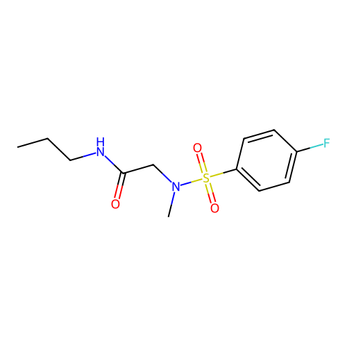2-[[(4-fluorophenyl)sulfonyl](methyl)amino]-N-propylacetamide structure