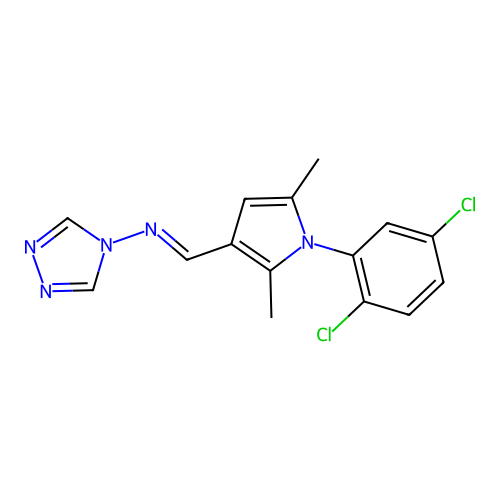 N-{(E)-[1-(2,5-dichlorophenyl)-2,5-dimethyl-1H-pyrrol-3-yl]methylidene}-4H-1,2,4-triazol-4-amine structure