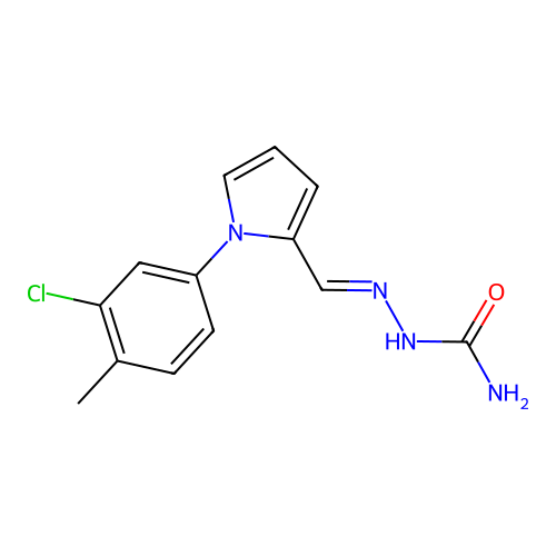 [[1-(3-Chloro-4-methylphenyl)pyrrol-2-yl]methylideneamino]urea structure
