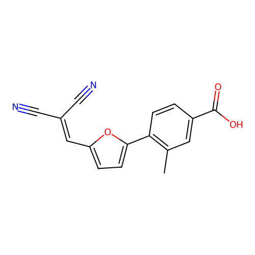 4-[5-(2,2-Dicyanoethenyl)furan-2-yl]-3-methylbenzoic acid structure