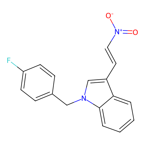 1-[(4-Fluorophenyl)methyl]-3-(2-nitroethenyl)indole structure