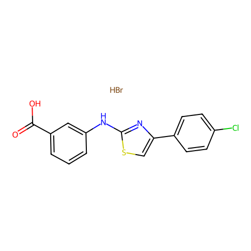 3-[[4-(4-Chlorophenyl)-1,3-thiazol-2-yl]amino]benzoic acid hydrobromide structure