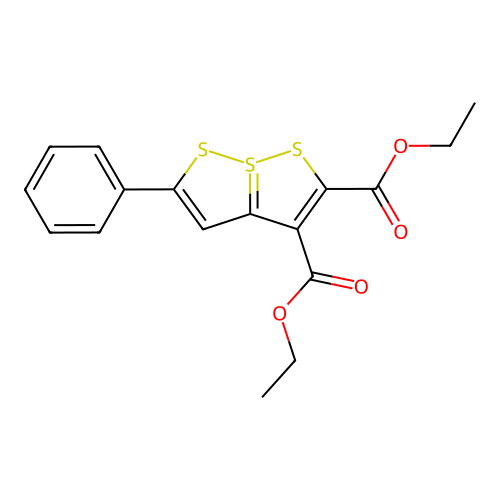 Diethyl 5-phenyl-7lambda~4~-[1,2]dithiolo[5,1-e][1,2]dithiole-2,3-dicarboxylate structure