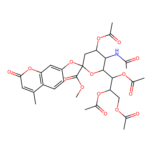 (4-Methylumbelliferyl)-N-acetyl-4,7,8,9-tetra-O-acetyl-  -D-neuraminic Acid, Methyl Ester structure