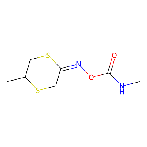 1,4-Dithian-2-one, 5(or 6)-methyl-, O-((methylamino)carbonyl)oxime structure