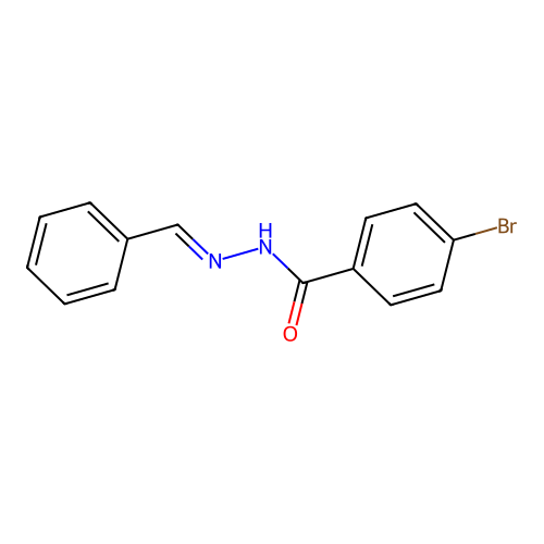 (E)-N'-benzylidene-4-bromobenzohydrazide structure