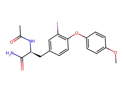 2-(Acetylamino)-3-{3-iodo-4-[(4-methoxyphenyl)oxy]phenyl}propanamide structure