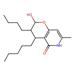 3-Butyl-7-methyl-4-pentyl-3,4-dihydro-2H-pyrano(3,2-c)pyridine-2,5-diol structure