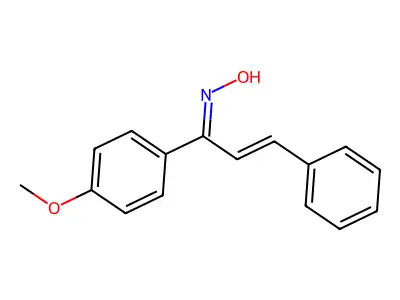 2-Propen-1-one, 1-(4-methoxyphenyl)-3-phenyl-, oxime structure