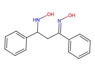 1-Propanone, 3-(hydroxyamino)-1,3-diphenyl-, oxime structure