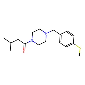 3-Methyl-1-[4-(4-methylsulfanyl-benzyl)-piperazin-1-yl]-butan-1-one structure